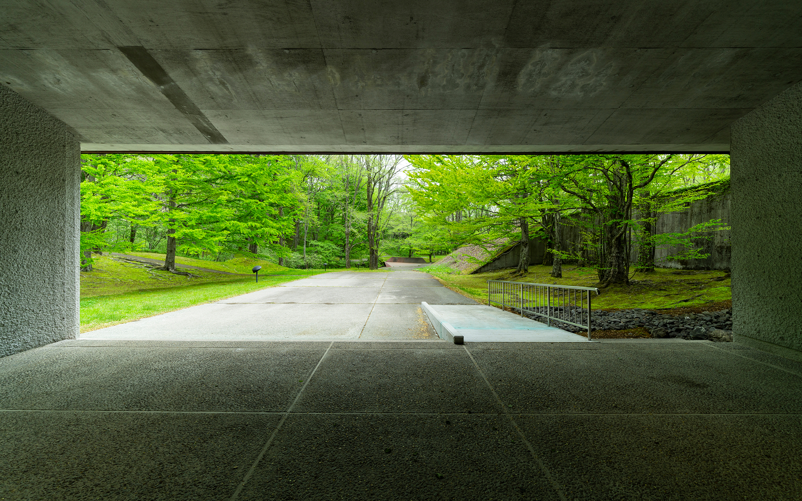エントランスから望む美術館庭園　撮影：加藤健